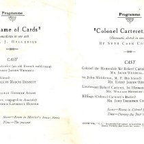 "Mrs. Hilary Regrets" [program] A comedy in one act, by S. Theyre-Smith.
"